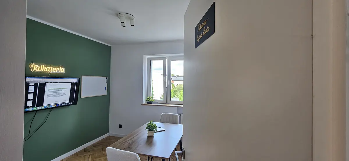 Kameralna przestrzeń zajęć w studiu Talkateria